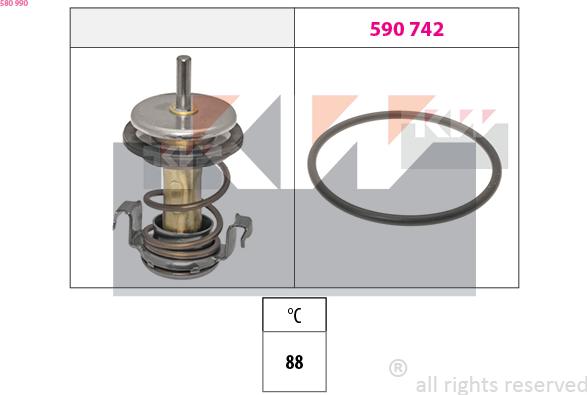 KW 580 990 - Термостат охлаждающей жидкости / корпус autosila-amz.com