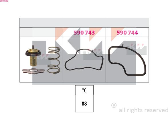 KW 580 986 - Термостат охлаждающей жидкости / корпус autosila-amz.com
