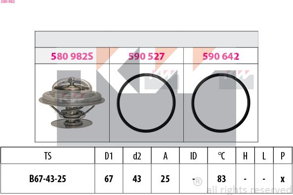 KW 580 982 - Термостат охлаждающей жидкости / корпус autosila-amz.com