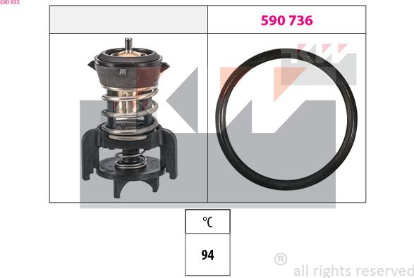 KW 580 933 - Термостат охлаждающей жидкости / корпус autosila-amz.com