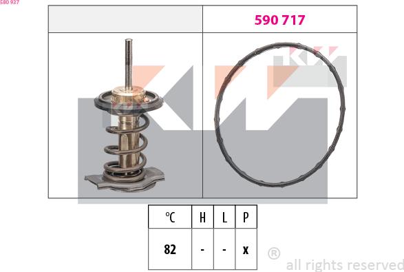 KW 580 937 - Термостат охлаждающей жидкости / корпус autosila-amz.com