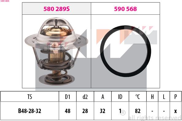 KW 580 466 - Термостат охлаждающей жидкости / корпус autosila-amz.com