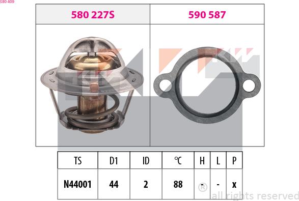 KW 580 409 - Термостат охлаждающей жидкости / корпус autosila-amz.com