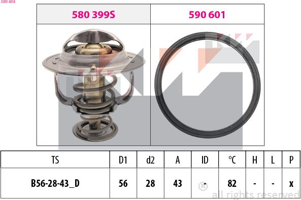 KW 580 404 - Термостат охлаждающей жидкости / корпус autosila-amz.com