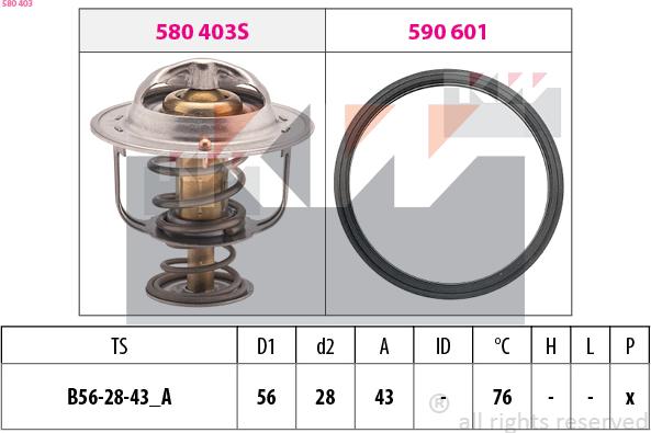 KW 580 403 - Термостат охлаждающей жидкости / корпус autosila-amz.com