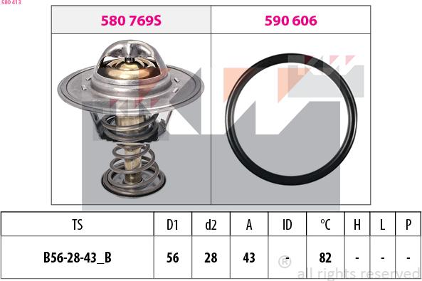 KW 580 413 - Термостат охлаждающей жидкости / корпус autosila-amz.com