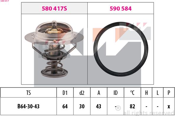 KW 580 417 - Термостат охлаждающей жидкости / корпус autosila-amz.com