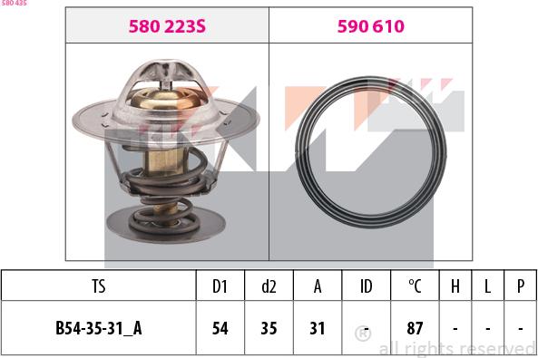 KW 580 435 - Термостат охлаждающей жидкости / корпус autosila-amz.com