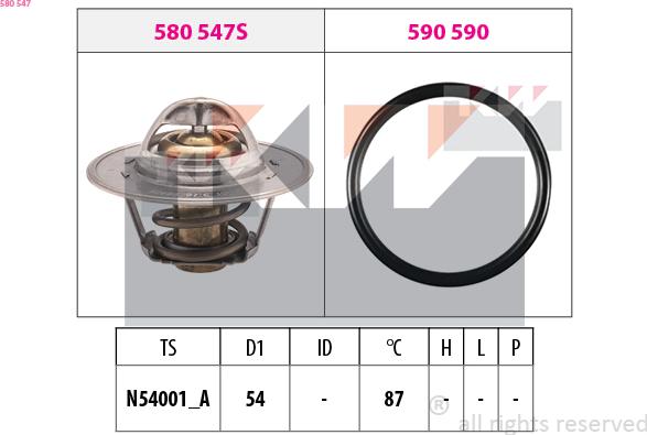 KW 580 547 - Термостат охлаждающей жидкости / корпус autosila-amz.com