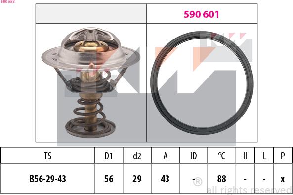 KW 580 553 - Термостат охлаждающей жидкости / корпус autosila-amz.com