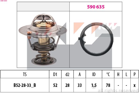 KW 580 503 - Термостат охлаждающей жидкости / корпус autosila-amz.com