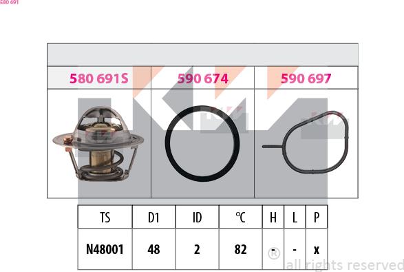 KW 580 691 - Термостат охлаждающей жидкости / корпус autosila-amz.com