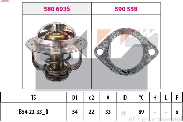 KW 580 693 - Термостат охлаждающей жидкости / корпус autosila-amz.com