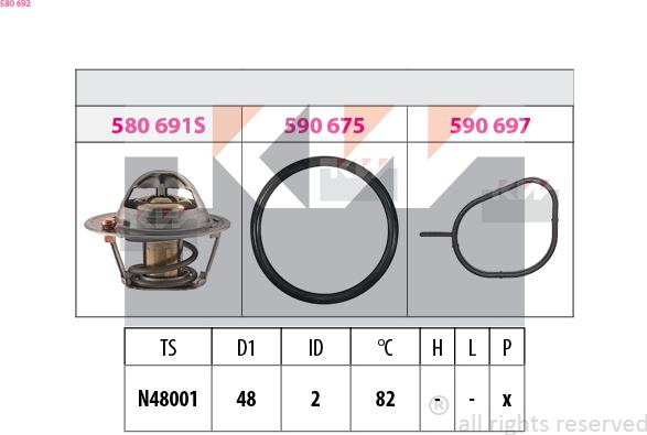 KW 580 692 - Термостат охлаждающей жидкости / корпус autosila-amz.com