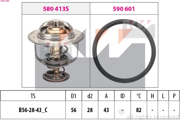 KW 580 640 - Термостат охлаждающей жидкости / корпус autosila-amz.com