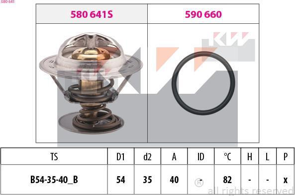 KW 580 641 - Термостат охлаждающей жидкости / корпус autosila-amz.com
