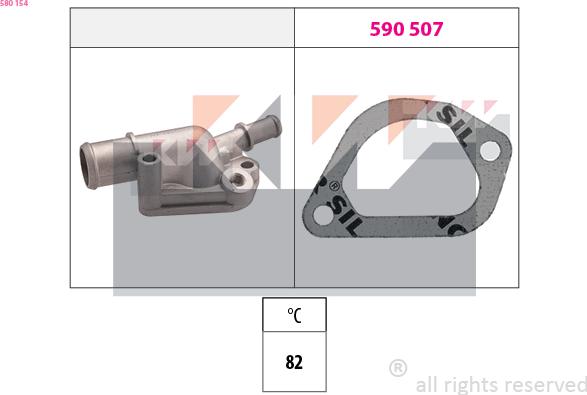 KW 580 154 - Термостат охлаждающей жидкости / корпус autosila-amz.com