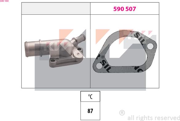 KW 580 160 - Термостат охлаждающей жидкости / корпус autosila-amz.com