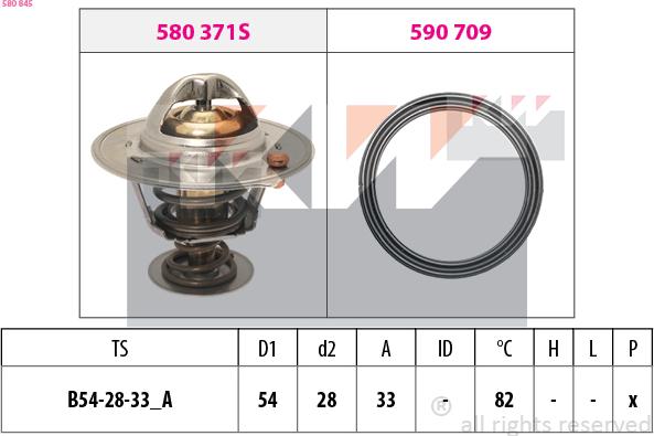 KW 580 845 - Термостат охлаждающей жидкости / корпус autosila-amz.com