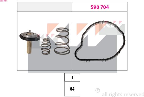 KW 580 841 - Термостат охлаждающей жидкости / корпус autosila-amz.com