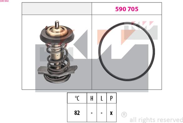 KW 580 842 - Термостат охлаждающей жидкости / корпус autosila-amz.com