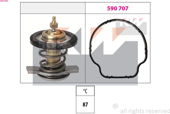 KW 580 805 - Термостат охлаждающей жидкости / корпус autosila-amz.com