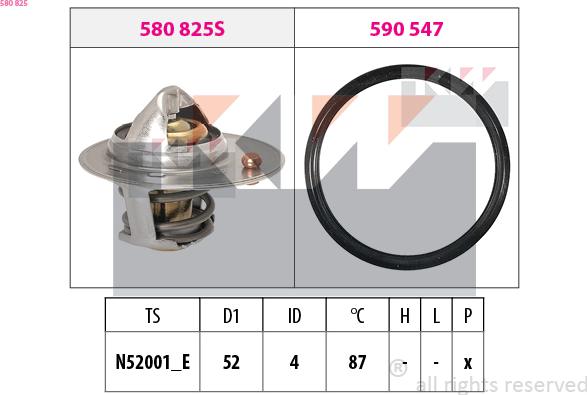 KW 580 825 - Термостат охлаждающей жидкости / корпус autosila-amz.com