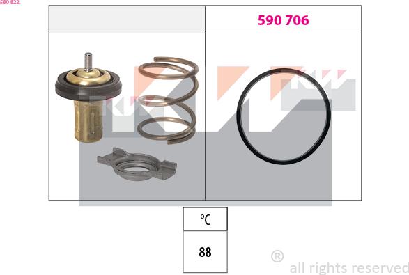 KW 580 822 - Термостат охлаждающей жидкости / корпус autosila-amz.com