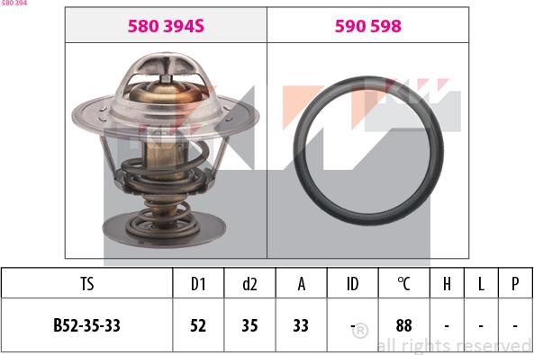 KW 580 394 - Термостат охлаждающей жидкости / корпус autosila-amz.com