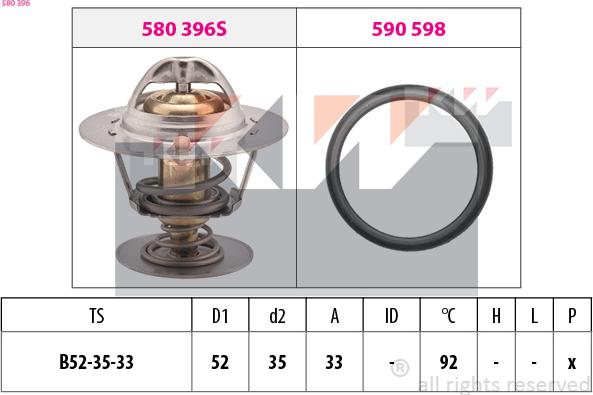 KW 580 396 - Термостат охлаждающей жидкости / корпус autosila-amz.com