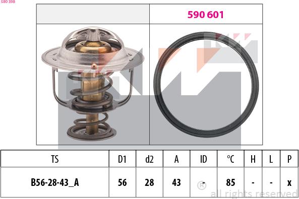 KW 580 398 - Термостат охлаждающей жидкости / корпус autosila-amz.com