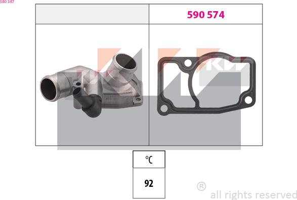 KW 580 347 - Термостат охлаждающей жидкости / корпус autosila-amz.com