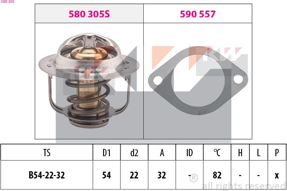 KW 580 305 - Термостат охлаждающей жидкости / корпус autosila-amz.com