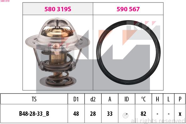 KW 580 319 - Термостат охлаждающей жидкости / корпус autosila-amz.com