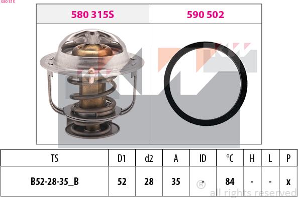 KW 580 315 - Термостат охлаждающей жидкости / корпус autosila-amz.com