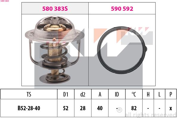 KW 580 383 - Термостат охлаждающей жидкости / корпус autosila-amz.com