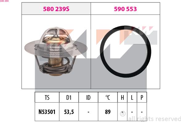 KW 580 290 - Термостат охлаждающей жидкости / корпус autosila-amz.com