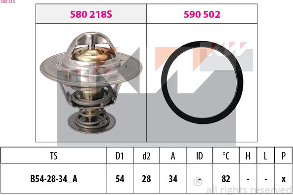 KW 580 218 - Термостат охлаждающей жидкости / корпус autosila-amz.com