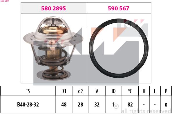 KW 580 289 - Термостат охлаждающей жидкости / корпус autosila-amz.com