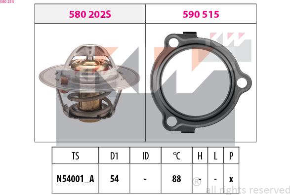 KW 580 234 - Термостат охлаждающей жидкости / корпус autosila-amz.com