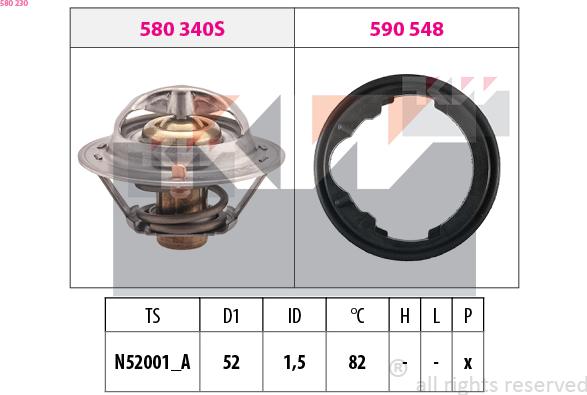 KW 580 230 - Термостат охлаждающей жидкости / корпус autosila-amz.com