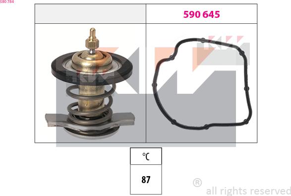 KW 580 784 - Термостат охлаждающей жидкости / корпус autosila-amz.com