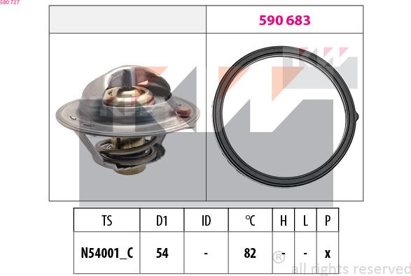 KW 580 727 - Термостат охлаждающей жидкости / корпус autosila-amz.com