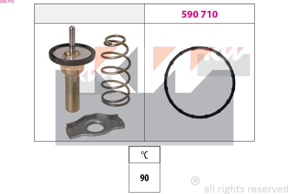 KW 580 774 - Термостат охлаждающей жидкости / корпус autosila-amz.com