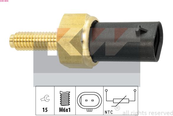 KW 530 404 - Датчик, температура охлаждающей жидкости autosila-amz.com