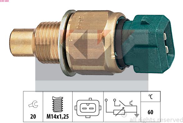 KW 530 560 - Датчик, температура охлаждающей жидкости autosila-amz.com