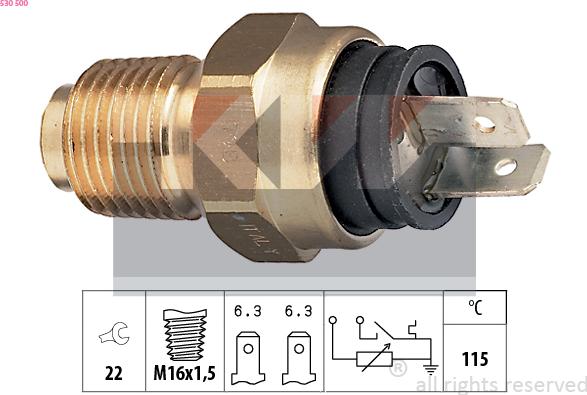 KW 530 500 - Датчик, температура охлаждающей жидкости autosila-amz.com