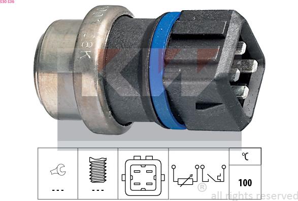 KW 530 536 - Датчик, температура охлаждающей жидкости autosila-amz.com