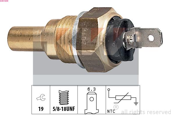 KW 530 029 - Датчик, температура охлаждающей жидкости autosila-amz.com