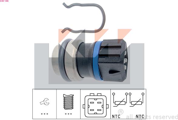 KW 530 146 - Датчик, температура охлаждающей жидкости autosila-amz.com